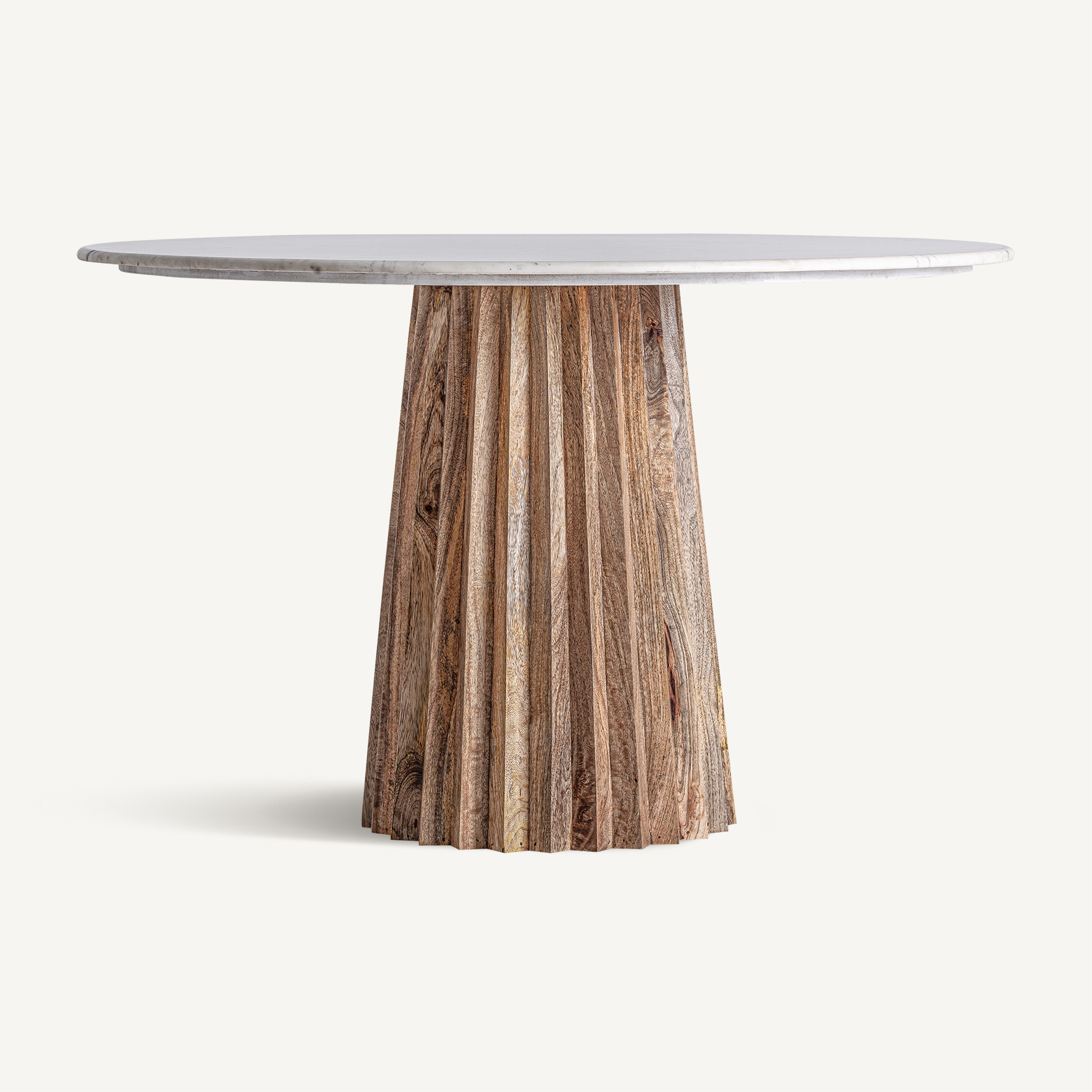 Mesa Redonda Escultural Plissé Wood