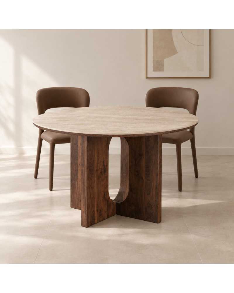 Mesa de Comedor Redonda con Sobre Cerámico - Imagen 2